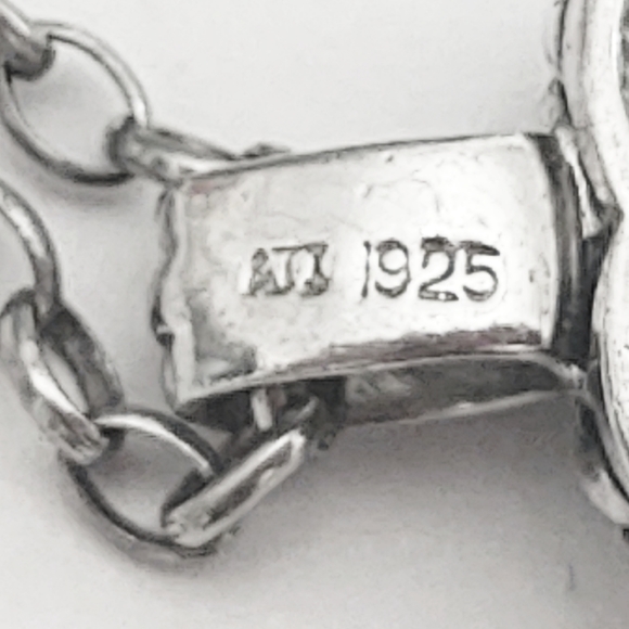 Vintage Sterling Silver, Gold and Diamond Heart Pendant Necklace - Picture 5 of 6